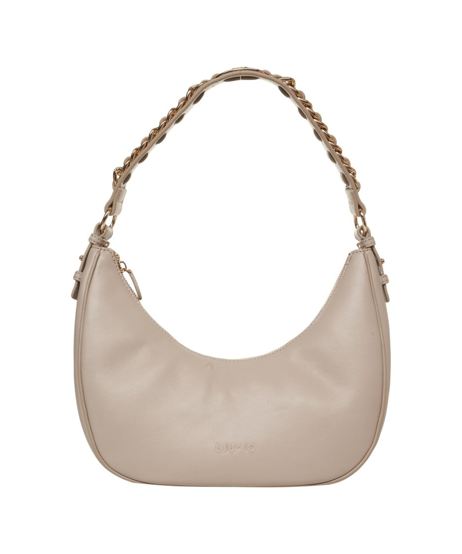 Liu Jo Half-Moon Leather Handbag With Chain Strap