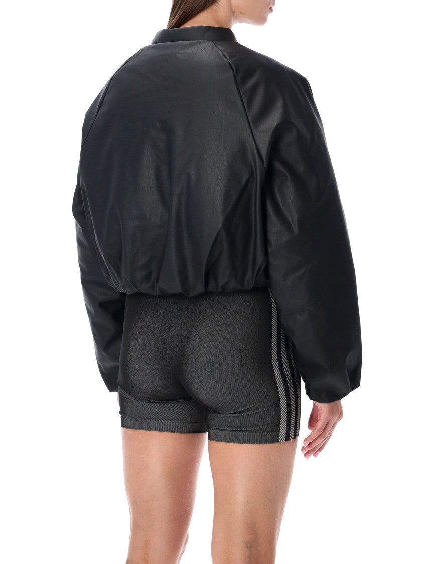 Adidas Originals Pleather Bomber Synthetic Down Jacket Black