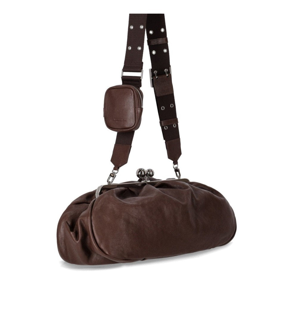 Max Mara Pasticcino Cristin Large Dark Brown Clutch