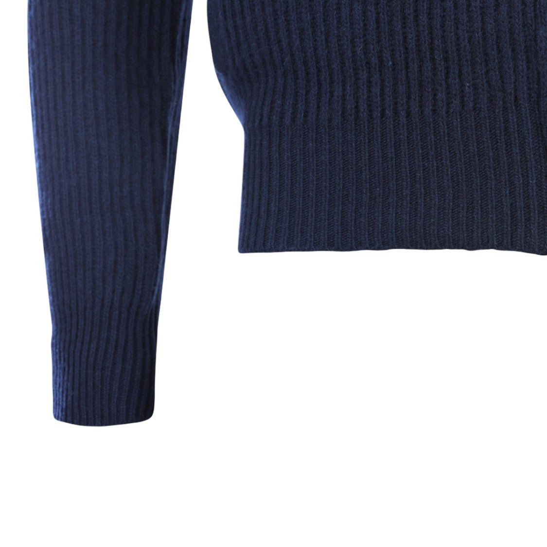 Lardini Ribbed Knit Sweater With High Stand Collar