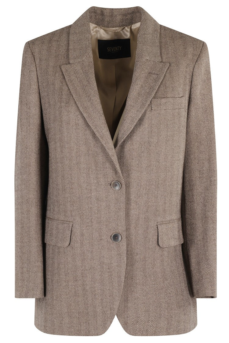 Seventy Herringbone Pattern Jacket With Top Breast Pocket