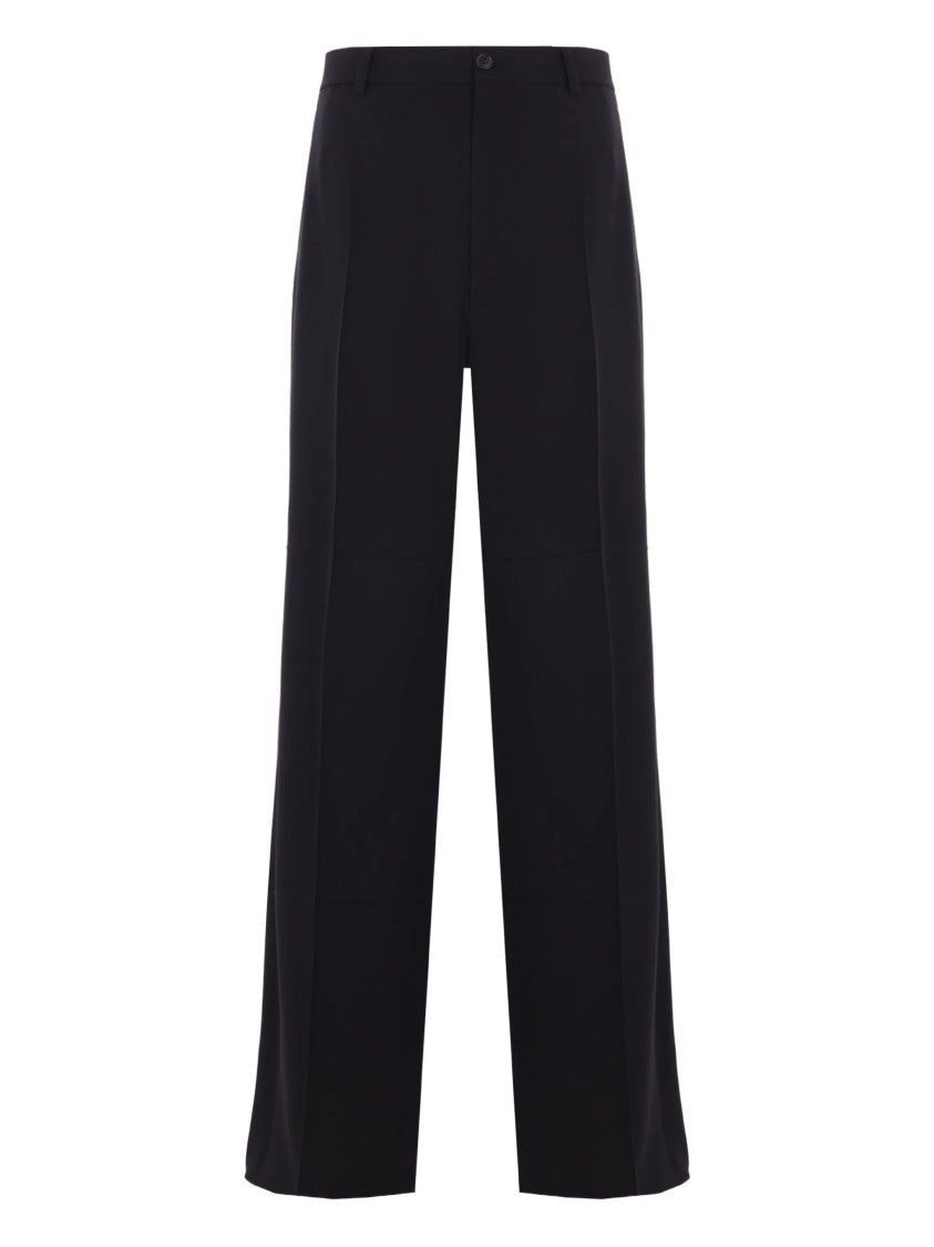 Balenciaga Black Tailored Wide-Leg High-Waisted Pants
