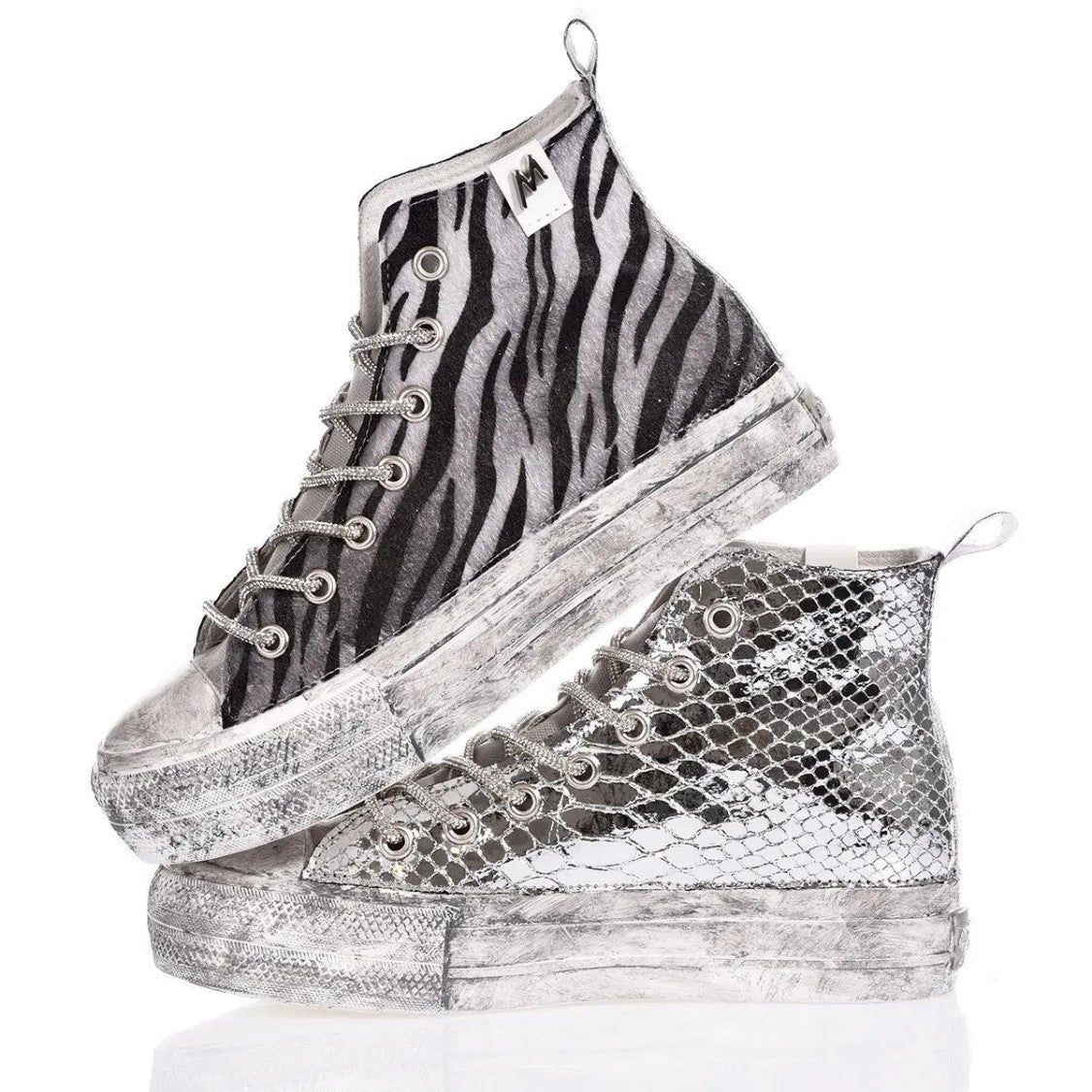Mimanera Airlines Platform Silver Jungle Sneakers