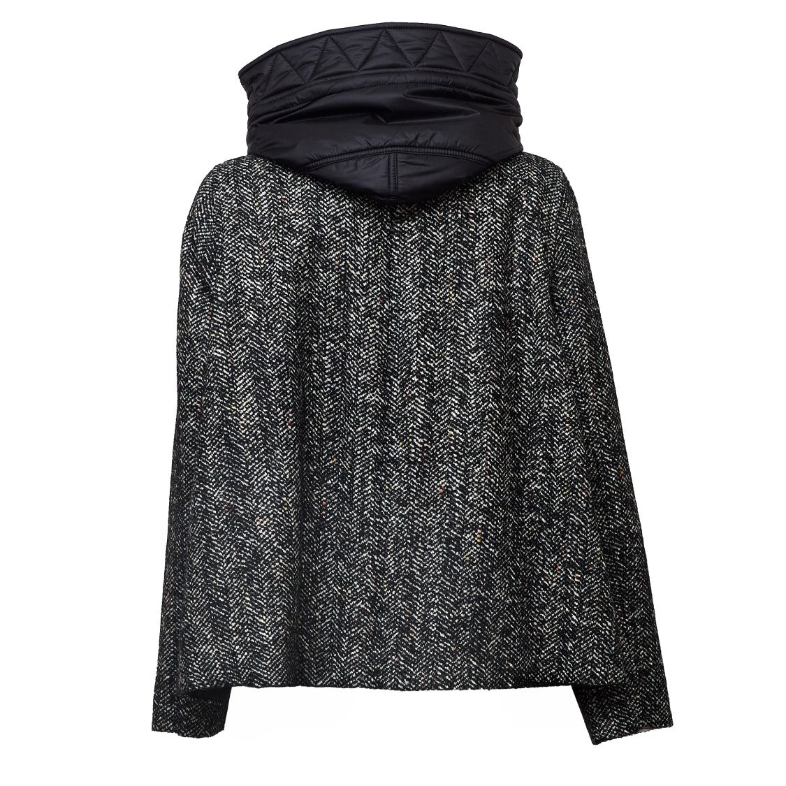 Fay Toggle Cape With Textured Herringbone Pattern And Quilted Details