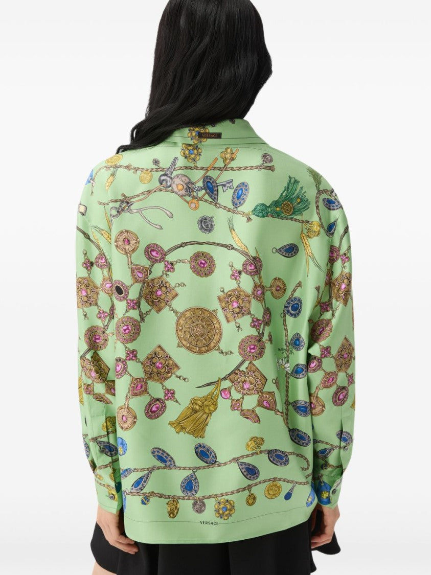 Versace Silk-Twill Broken Jewels Shirt