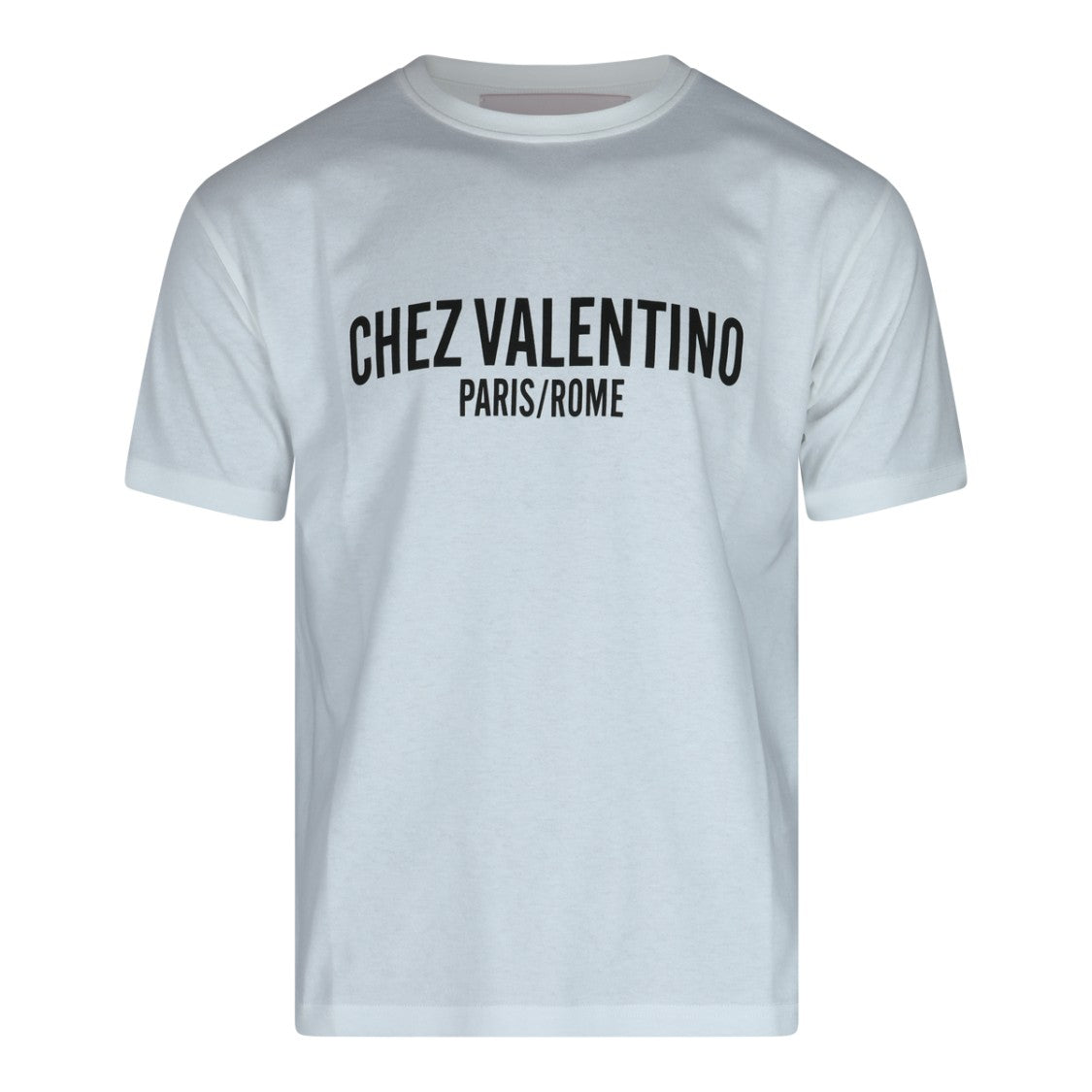 Valentino White Cotton Frontal Print T-Shirt