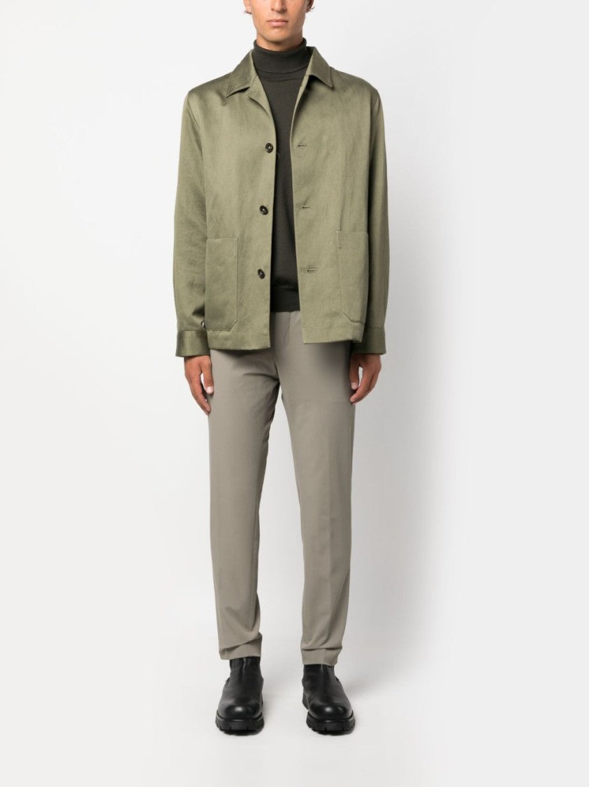 Pt Torino Slim-Fit Trousers With Smooth Finish And Discreet Pockets