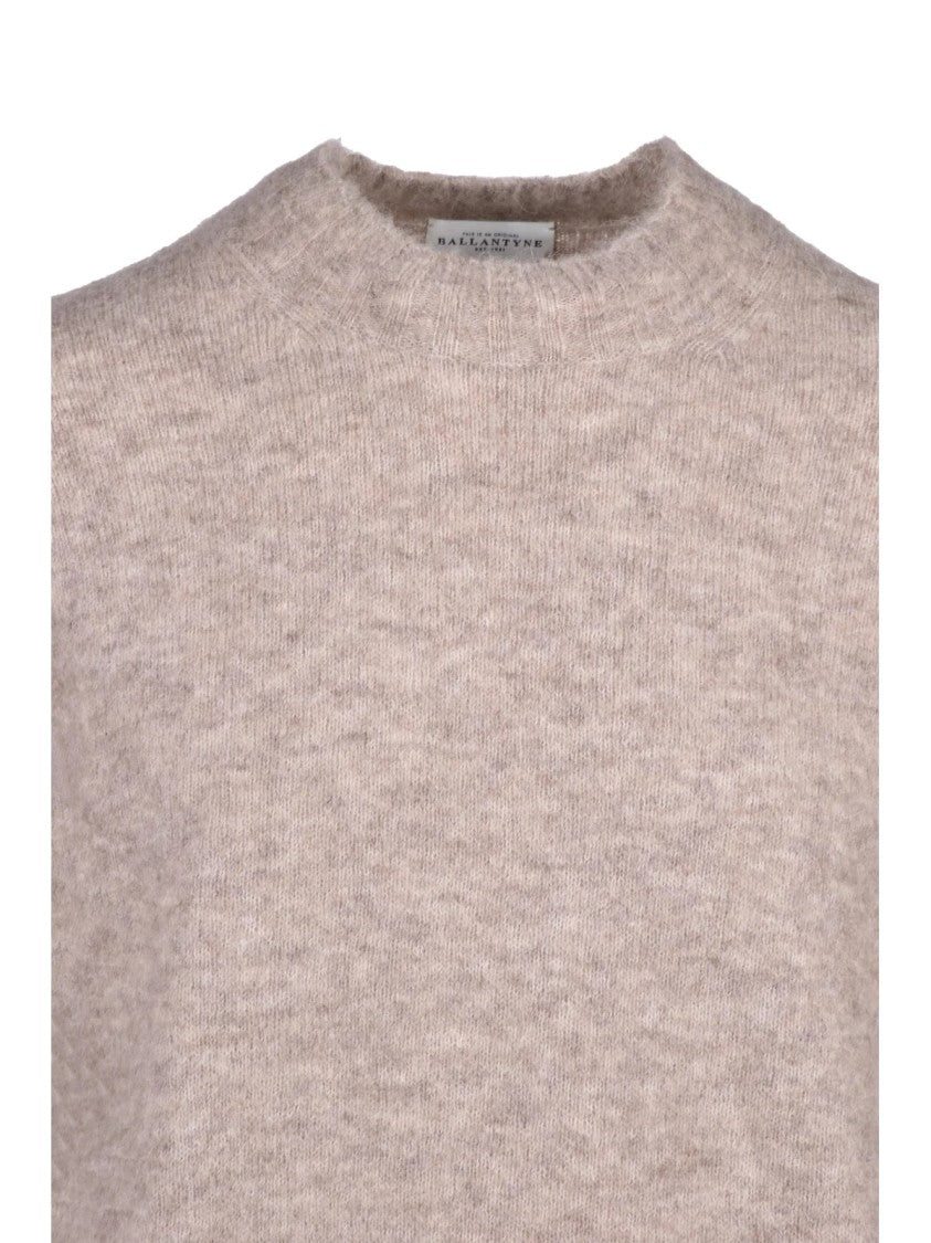 Ballantyne Beige Alpaca-Blend Crewneck Sweater