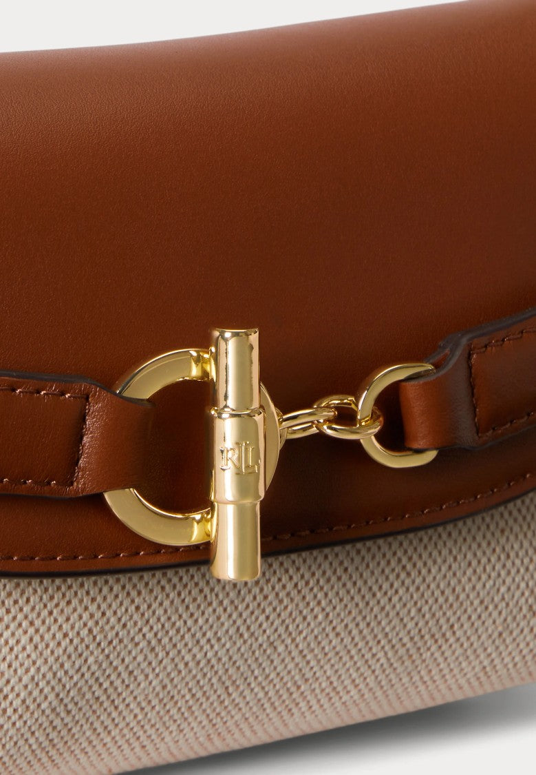 Lauren Ralph Lauren Structured Shoulder Bag With Smooth Leather Flap