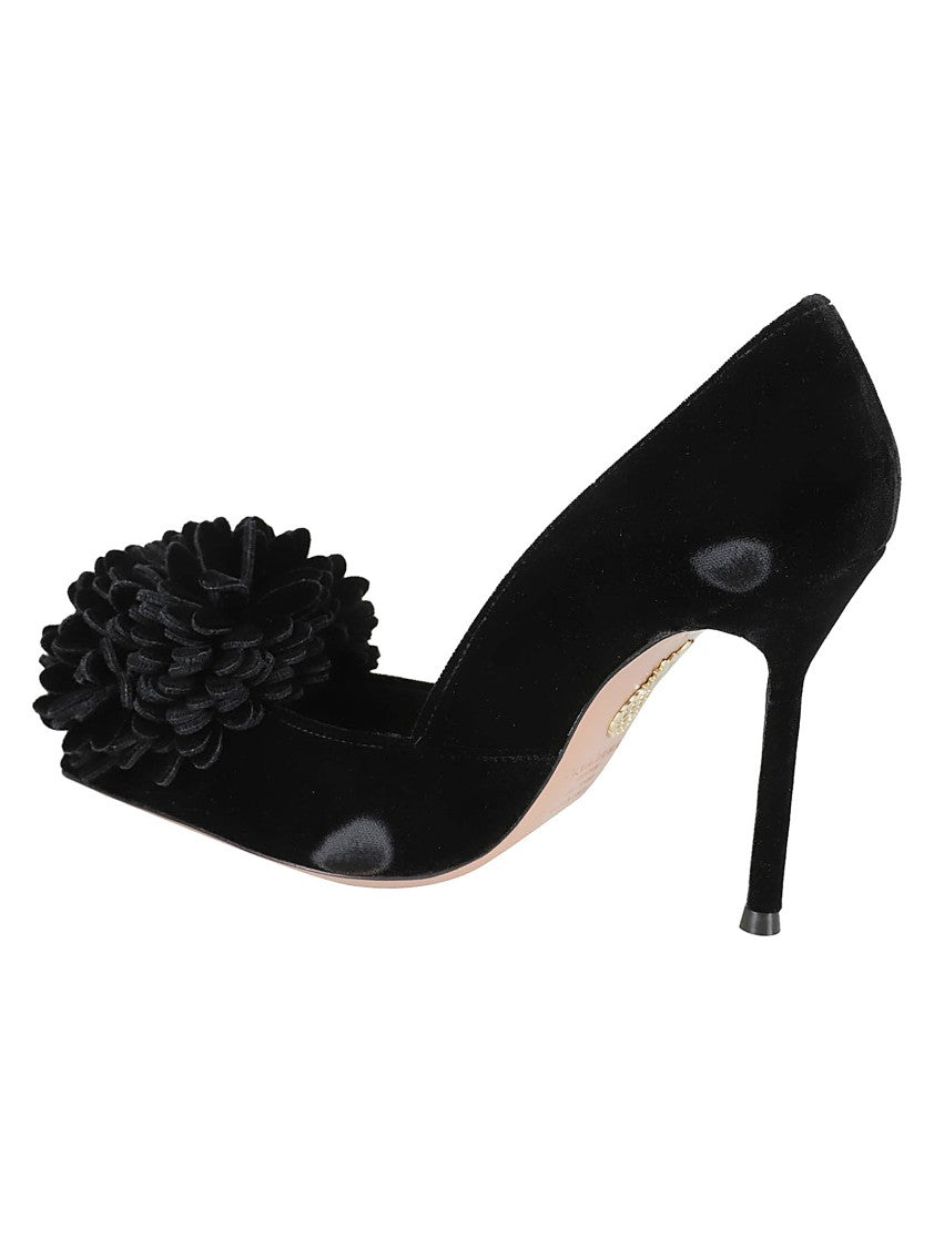 Aquazzura Pointed Toe Velvet Heels