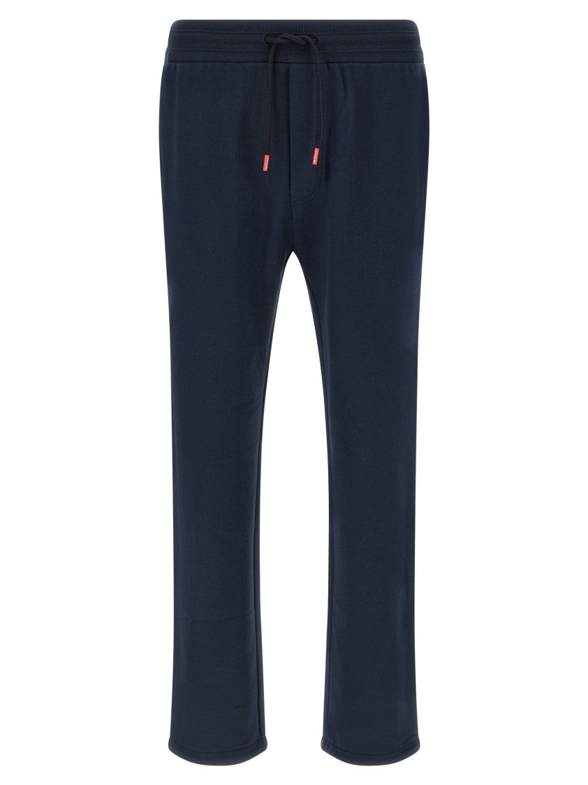 Kiton Gauze Cotton Tracksuit With Contrast Bands And Embroidered Logo