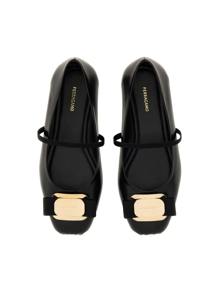 Ferragamo Zina Lamb Leather Pointed Toe Flats