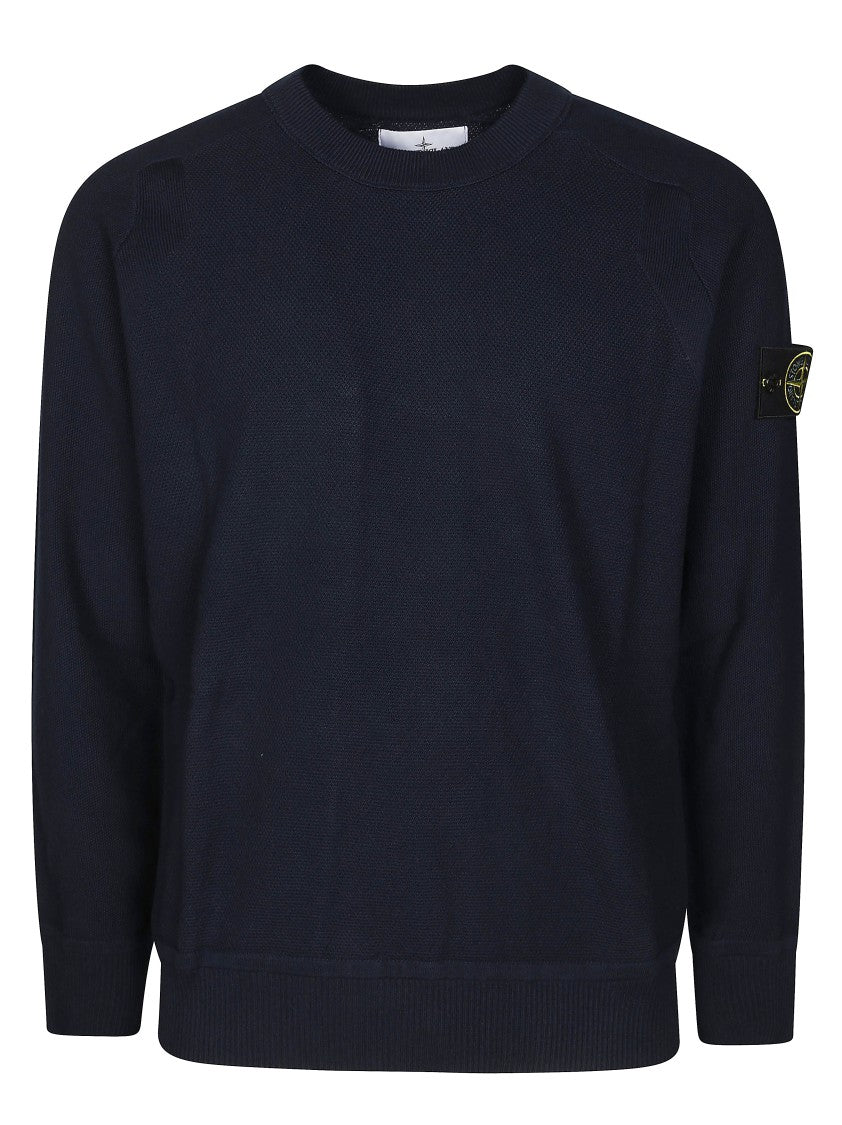 Stone Island Textured Knit Crew Neck Sweater