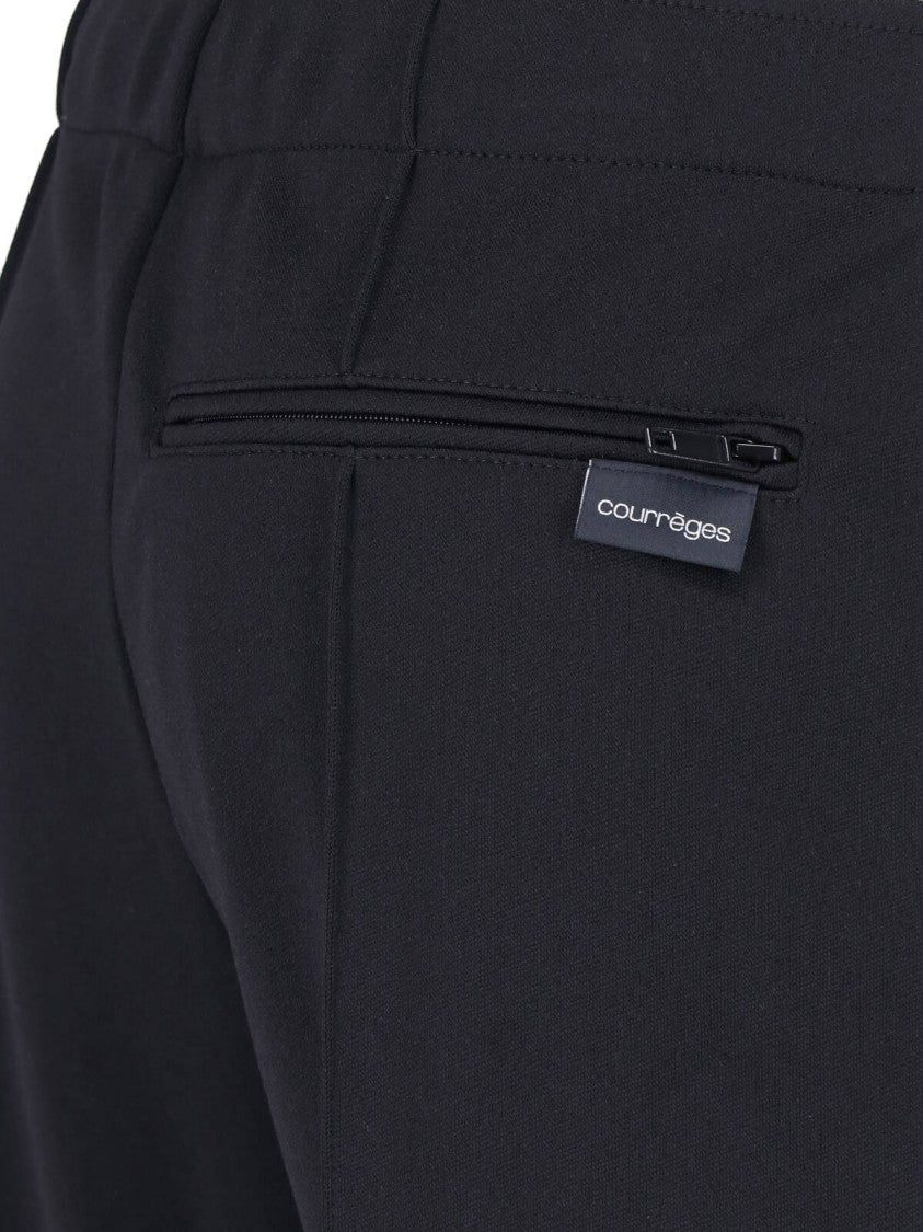 Courrèges Black Straight-Leg Sports Pants
