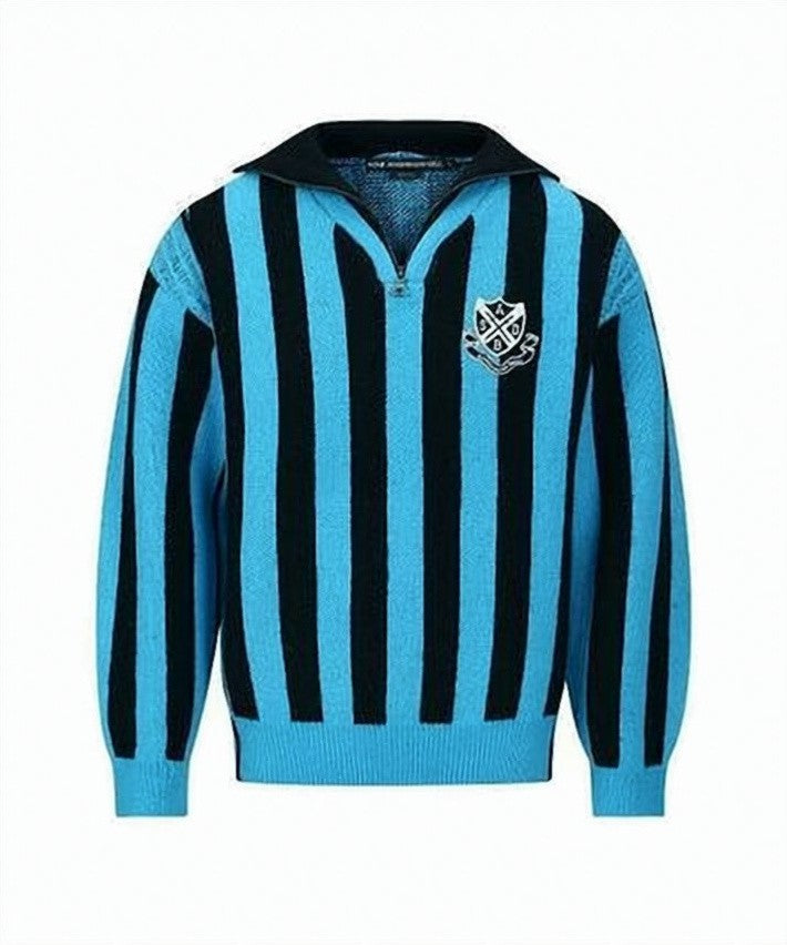 Andersson Bell Vertical Striped Half-Zip Sweater