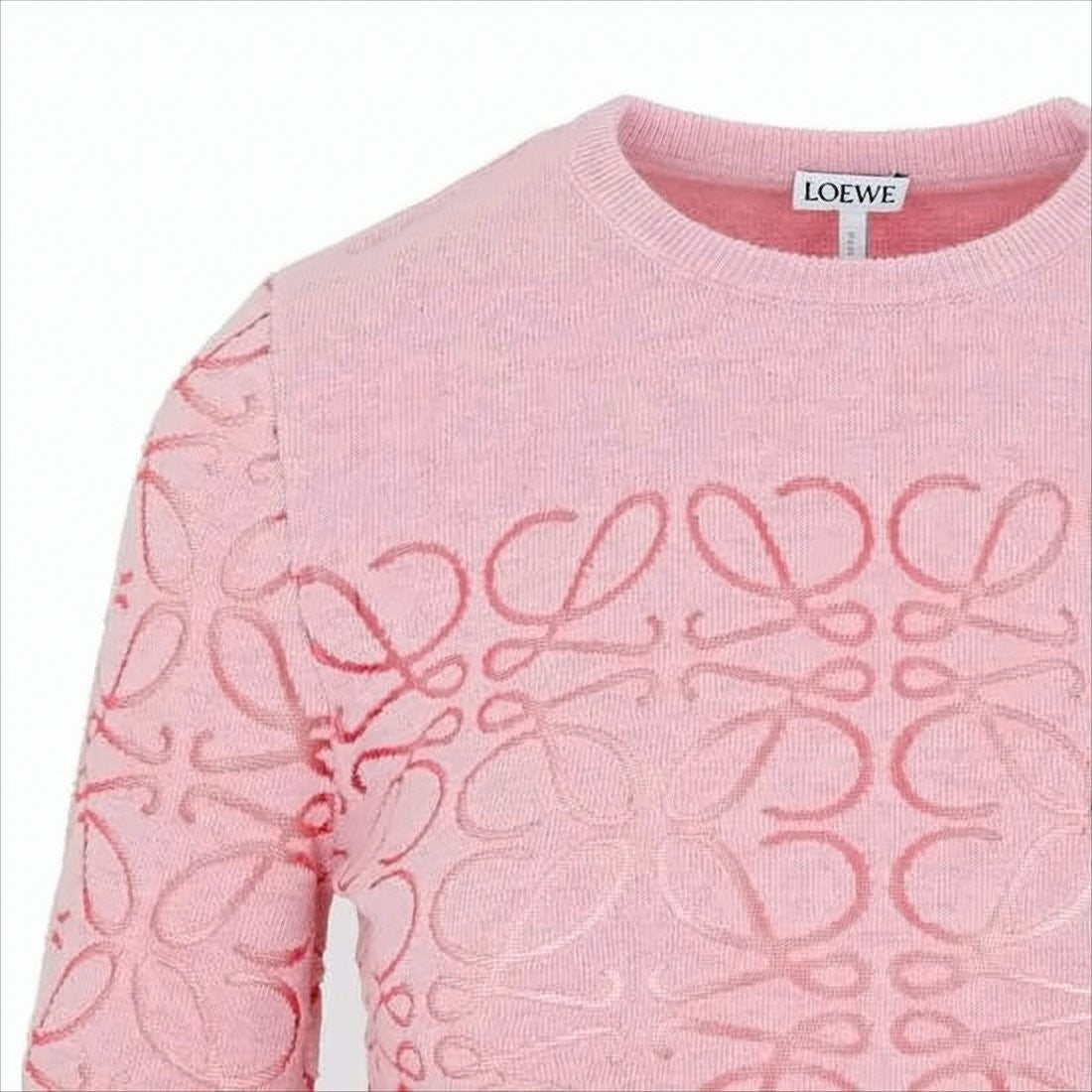 Loewe Intricately Textured Lightweight Pink Sweater