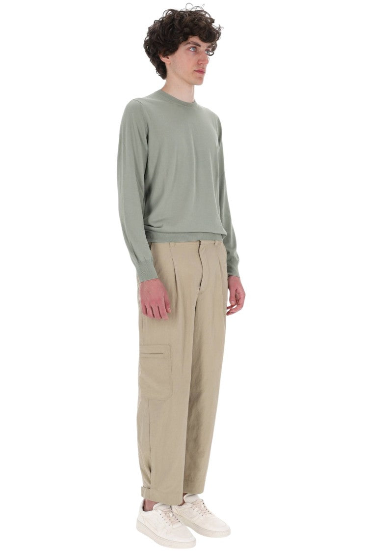 Barba Green Soft Cotton Crewneck Sweater