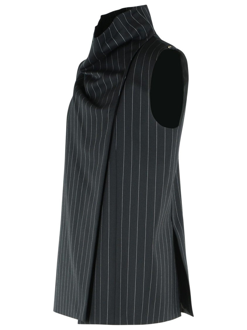 Sportmax 'Albata' Sleeveless Black Wool Top