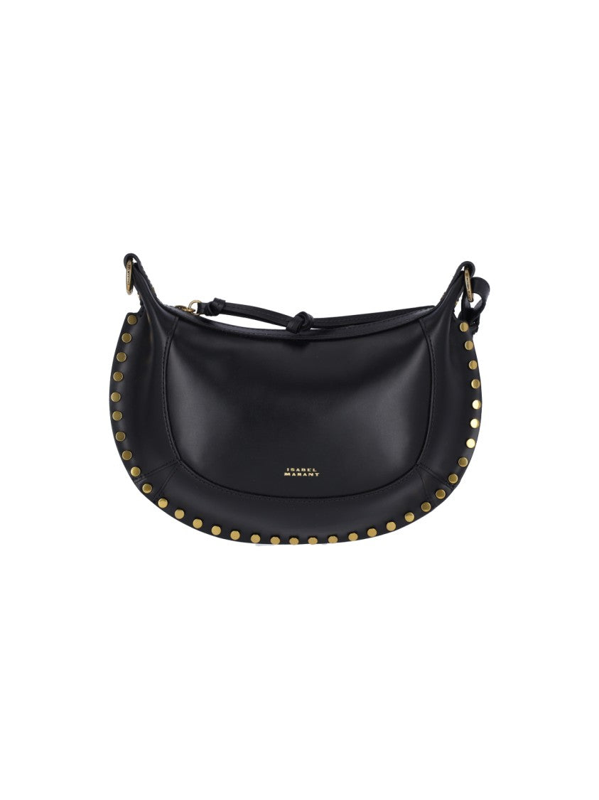 Isabel Marant Black Oskan Moon Leather Shoulder Bag