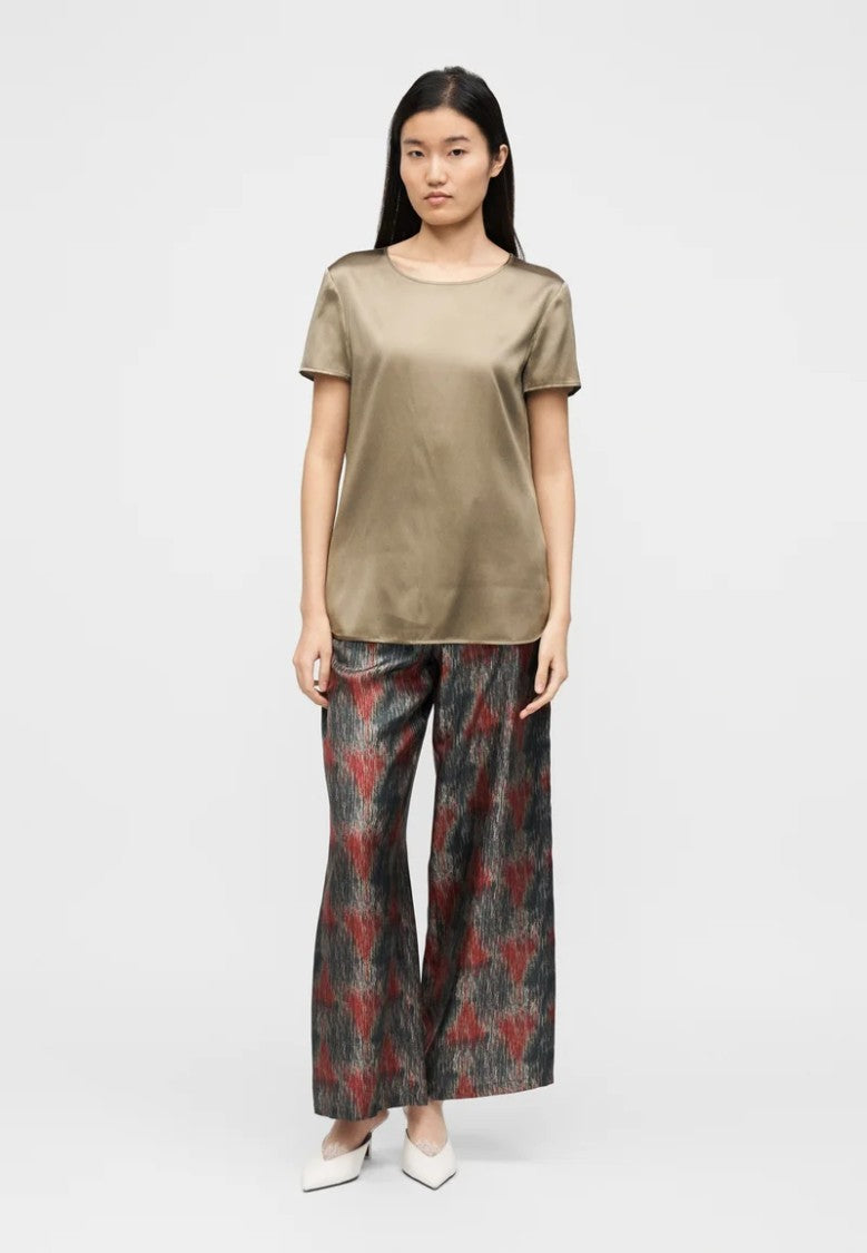Max Mara Gray Green Silk Blend Shirt