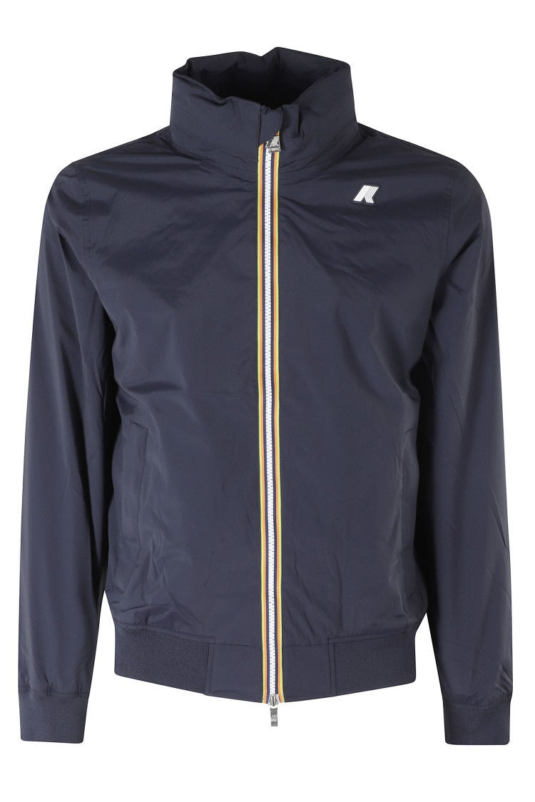 K-Way Blue Amaury Stretch High-Collar Nylon Jacket