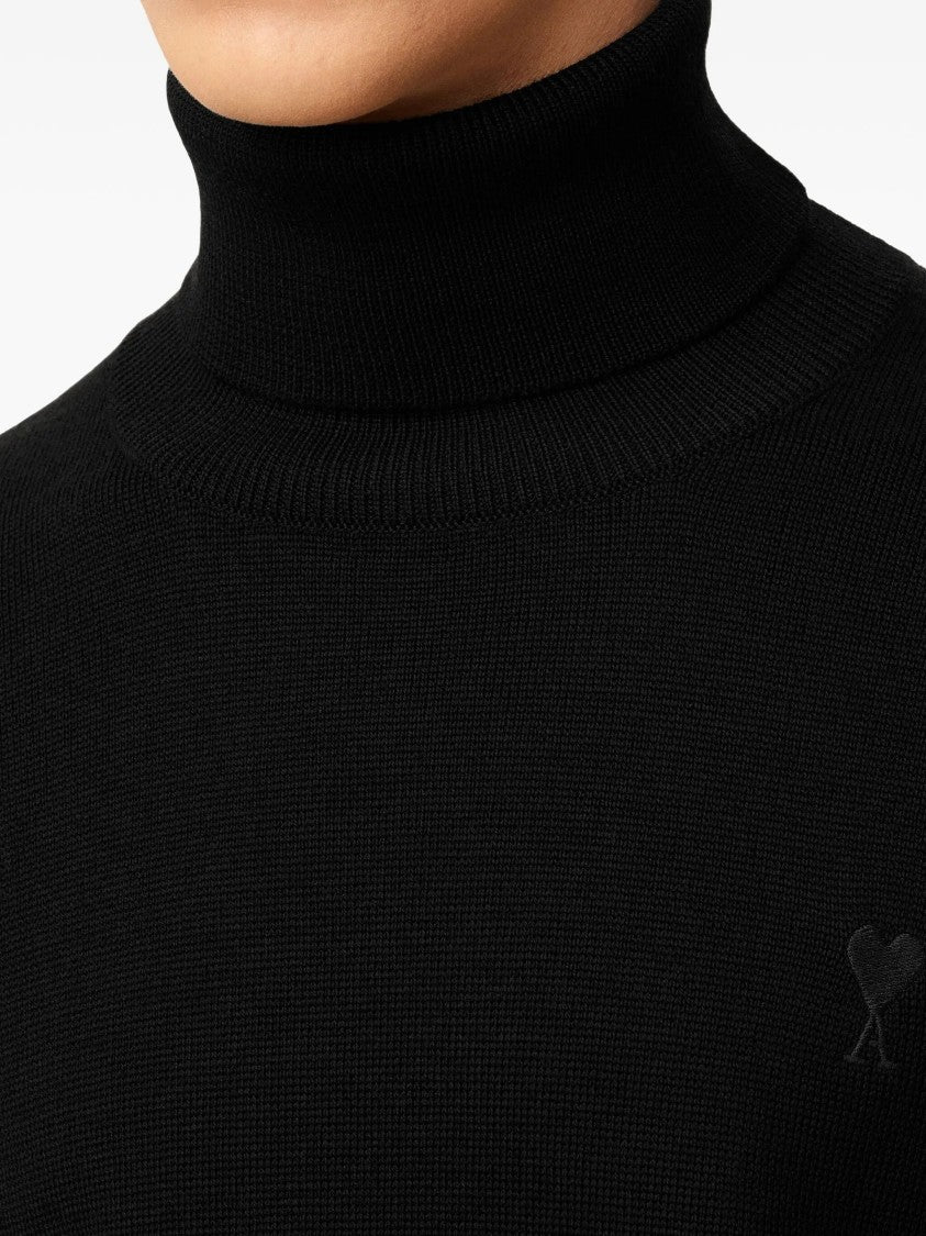 Ami Roll-Neck Merino Wool Sweater