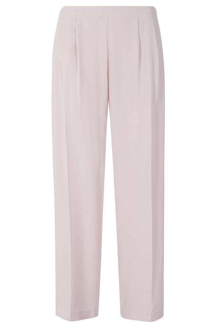 Meimei J. Pink Double Darts Elastic Waistband Polyester Wide-Leg Pants