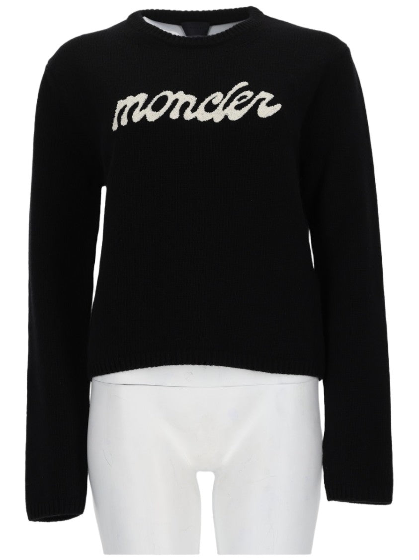 Moncler Cozy Knit Sweater With Contrasting Logo Design