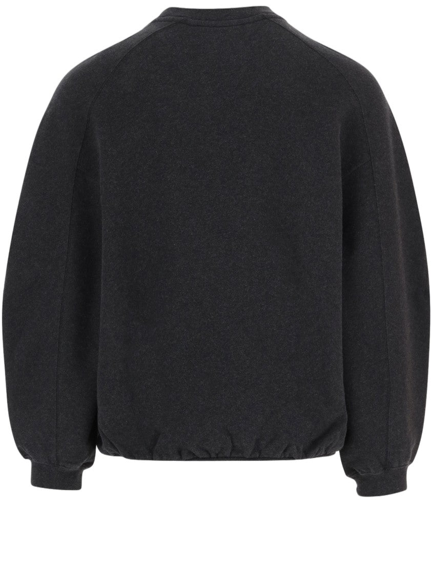 Jacquemus Dark Gray Ruban Oversized Cotton Fleece Sweatshirt