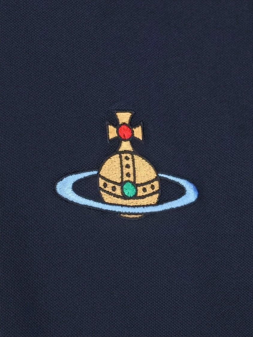 Vivienne Westwood Classic Blue Polo Shirt With Structured Collar