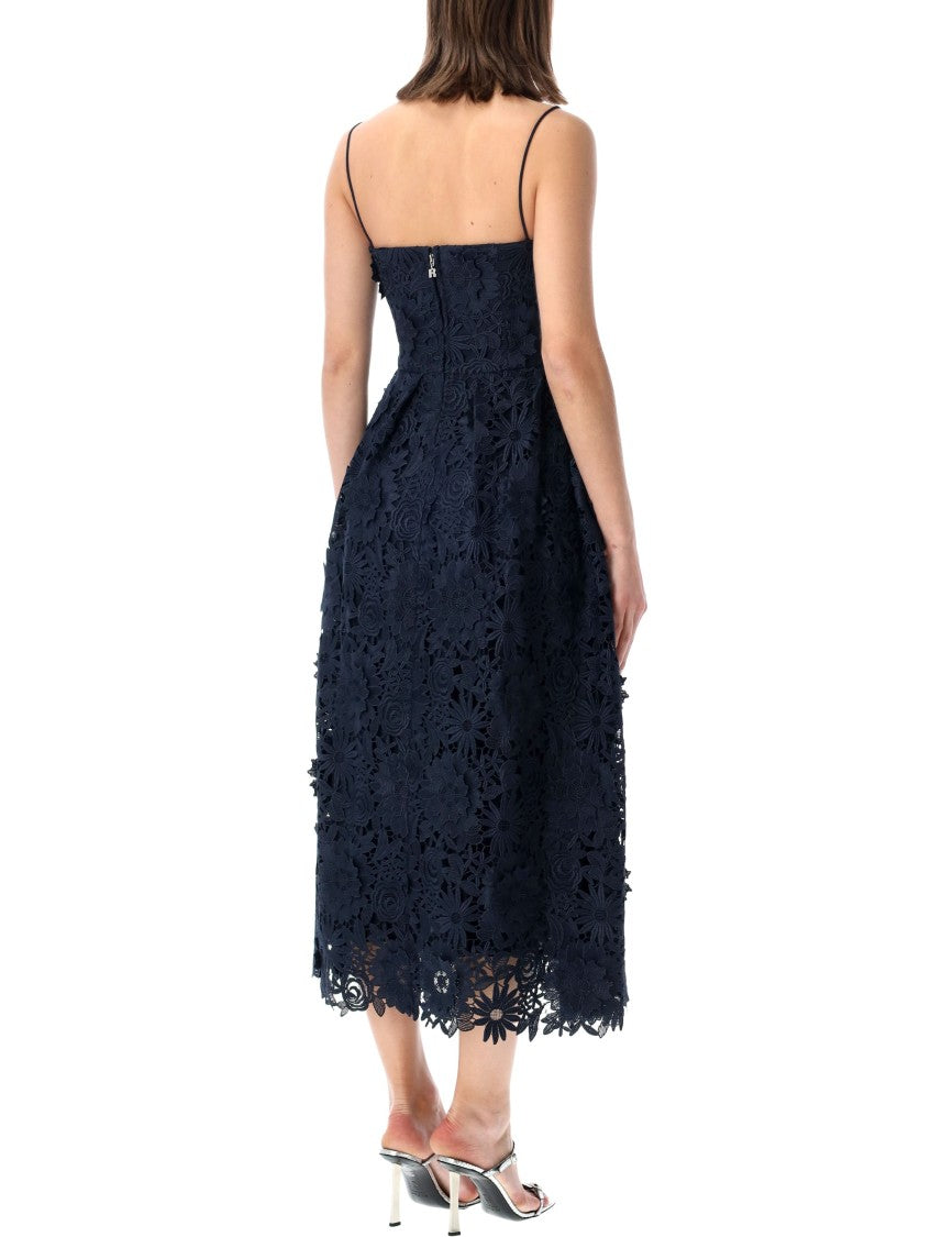 Rotate Fitted Bustier Floral Lace Dress