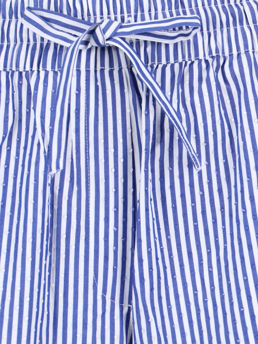 Parosh Mid-Rise Striped Cotton Pants