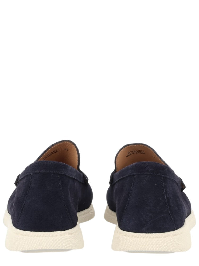 Boss Blue Slip-On Cowhide Loafers
