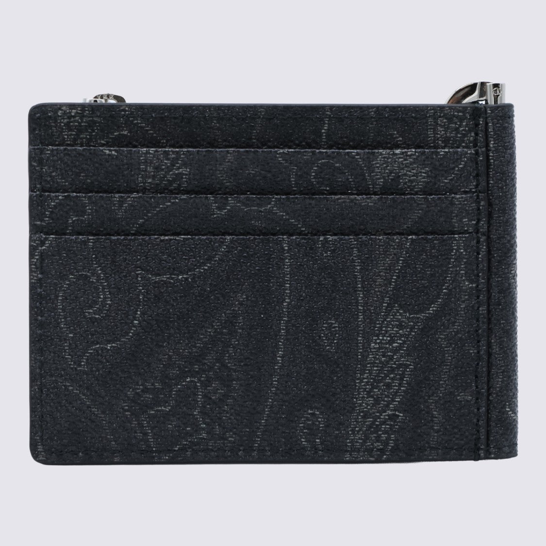 Etro Compact Textured Wallet With Paisley Embossing