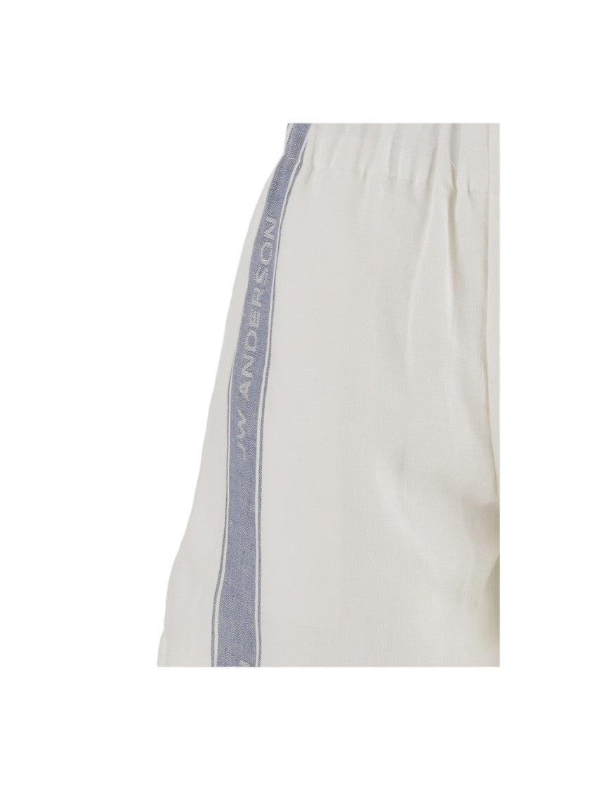 J. W. Anderson Linen Cropped Trousers With Elasticated Waistband