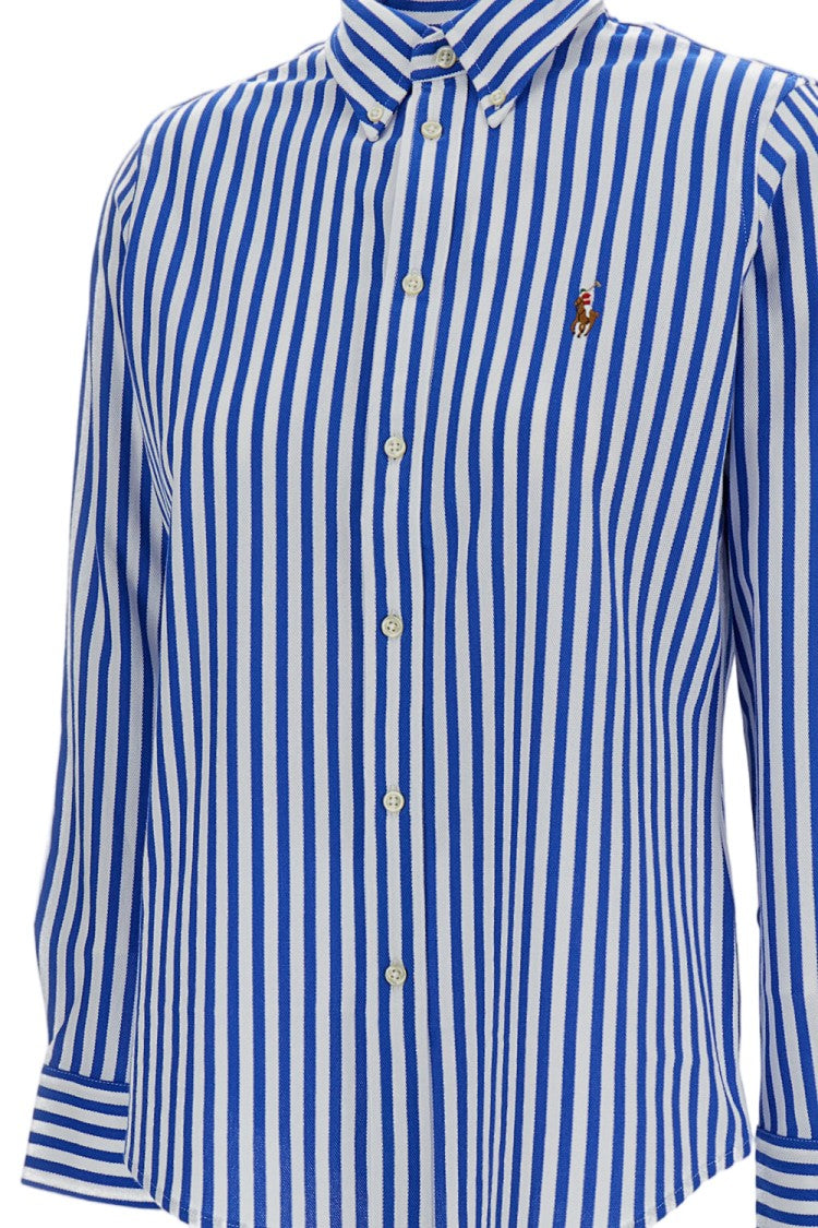 Polo Ralph Lauren Light Blue Striped Oxford Cotton Shirt