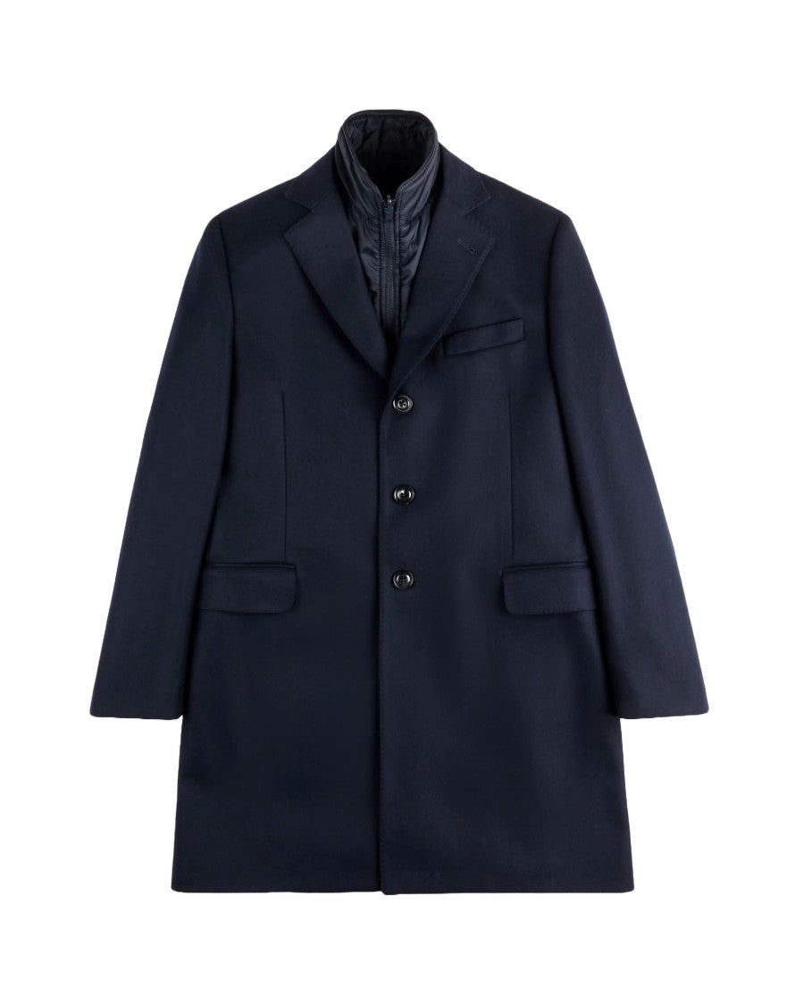 Fay Double-Breasted Structured Fay Coat With Notched Lapel