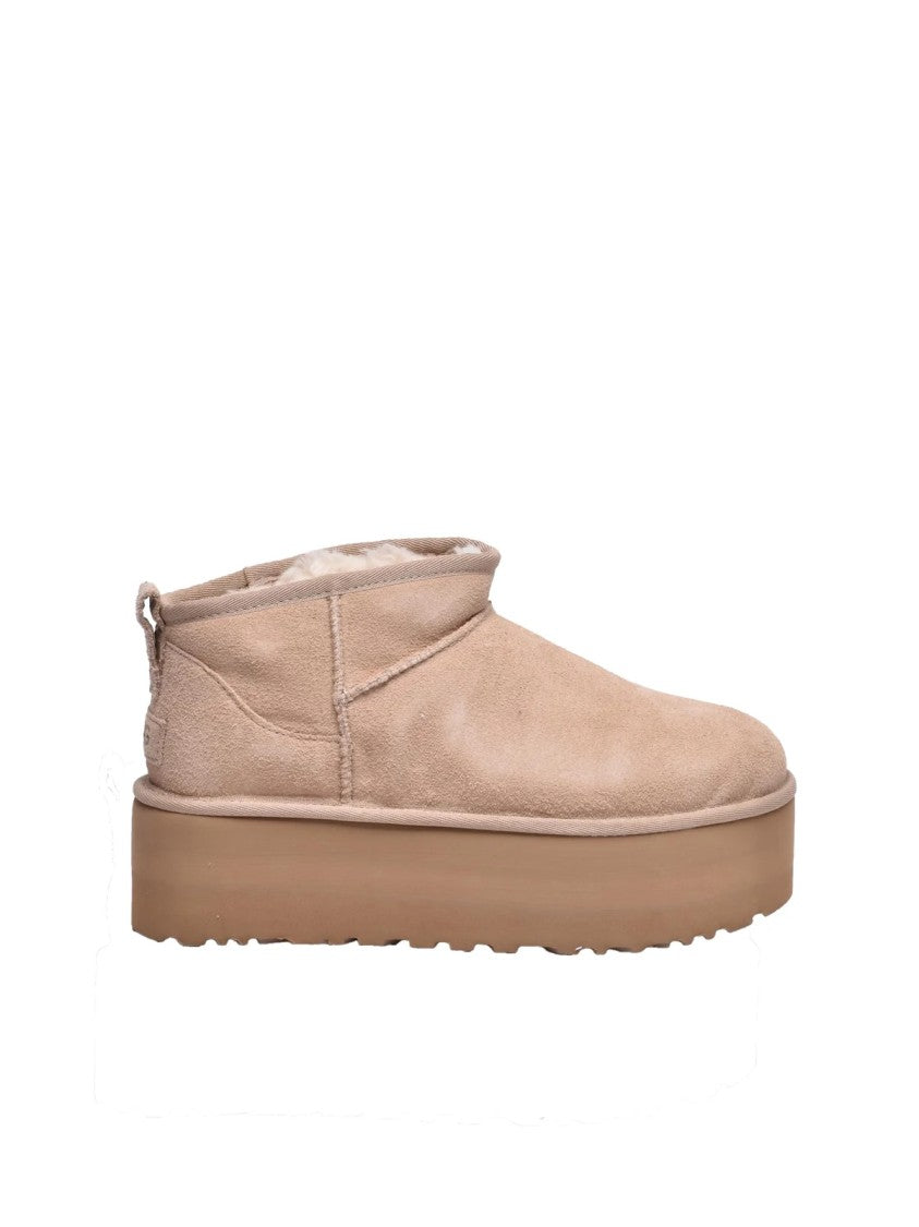 Ugg Beige Platform Suede Boots