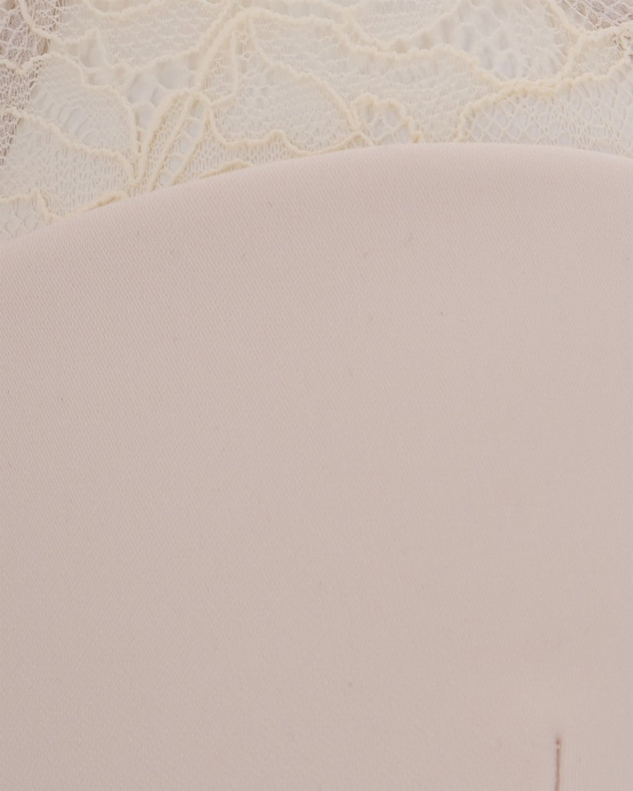 Patrizia Pepe Luxe Fitted Bustier Top With Lace Inserts And Structured Cups