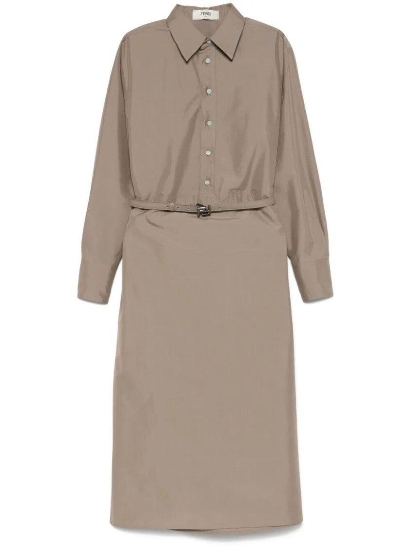 Fendi Midi Dress With Classic Shirt Silhouette