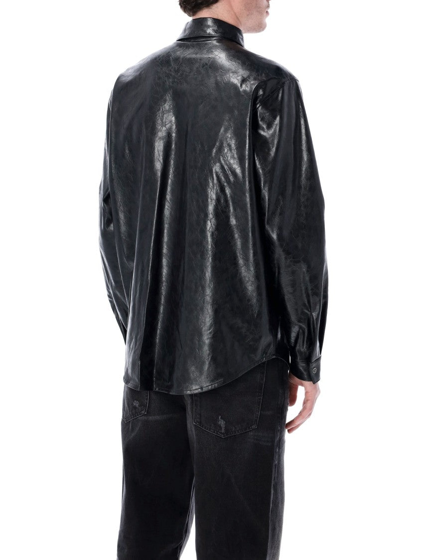 Diesel Vintage Leather Effect Textured Shirt