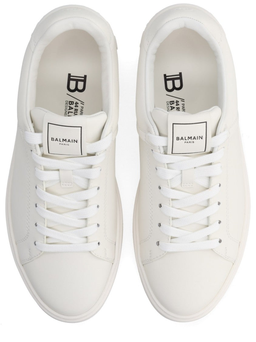 Balmain B-Court Calfskin Minimalist Low Sneakers