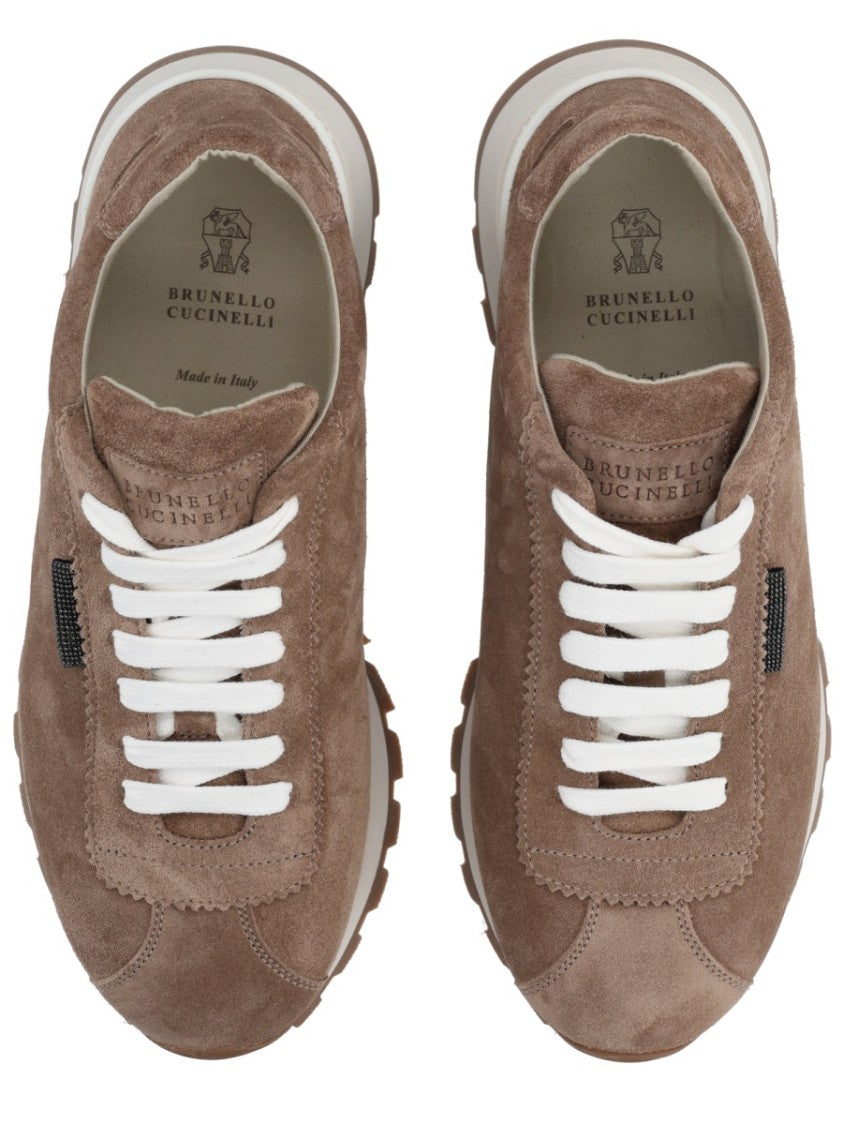 Brunello Cucinelli Low-Profile Leather Suede Sneakers