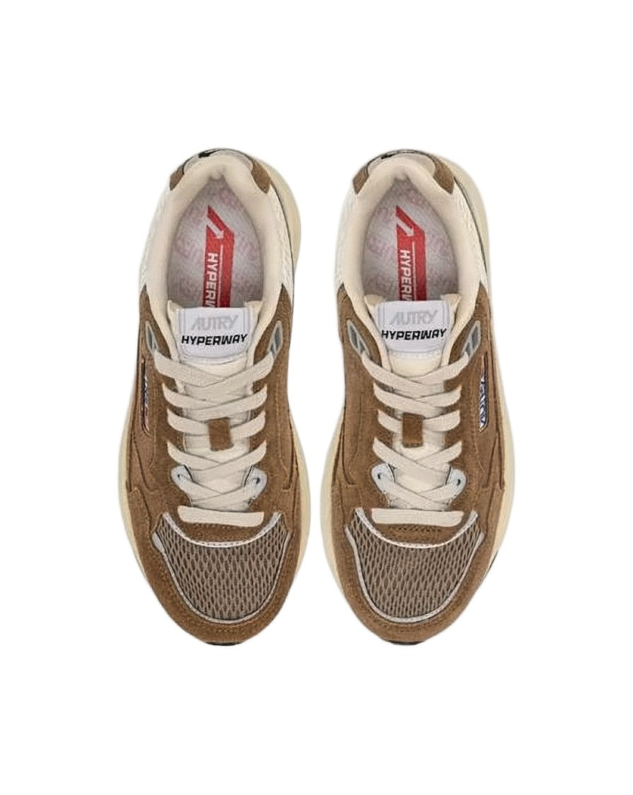 Autry Layered Design Suede And Mesh Sneakers