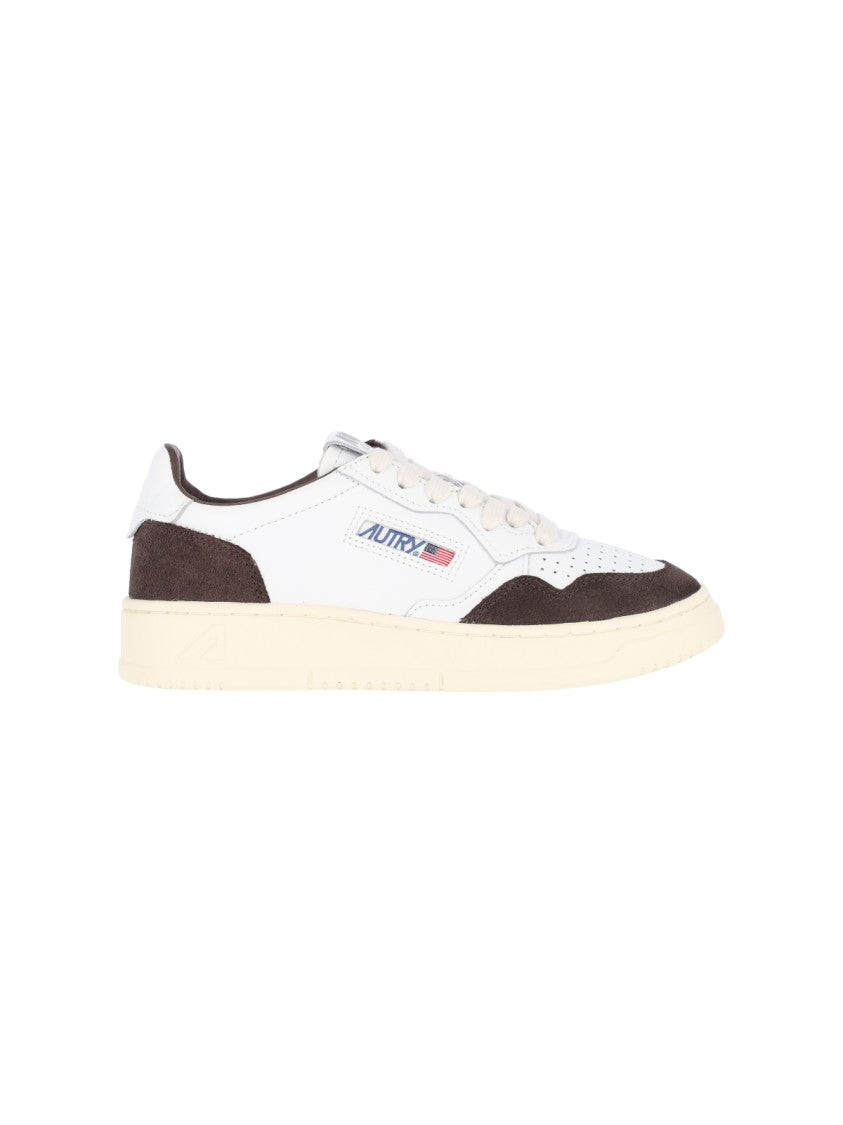 Autry White Medalist Leather Suede Sneakers