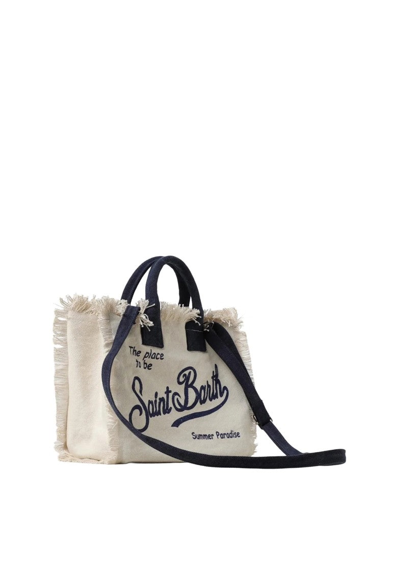 Mc2 Saint Barth Ivory White Colette Cotton Handbag