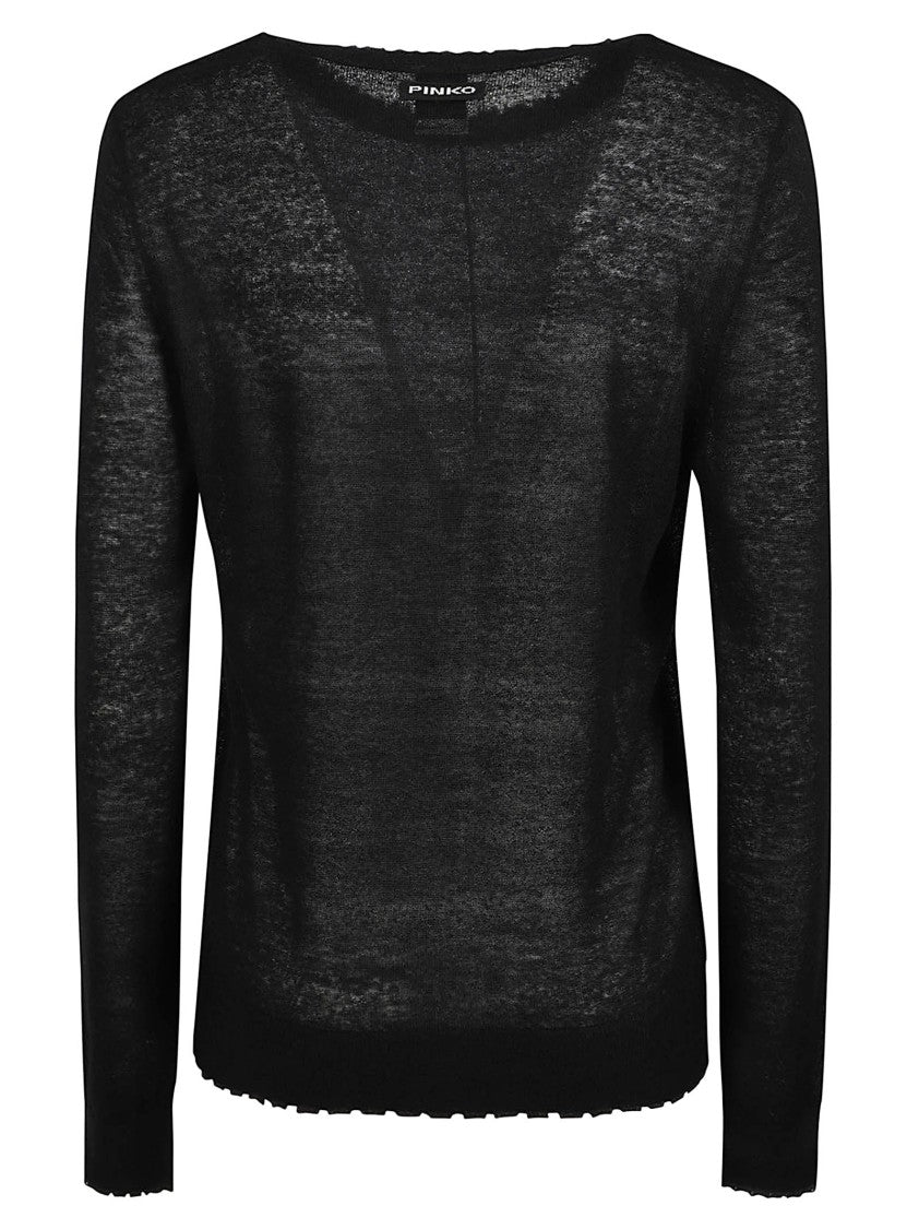 Pinko Lightweight Semi-Sheer Round Neck Sweater