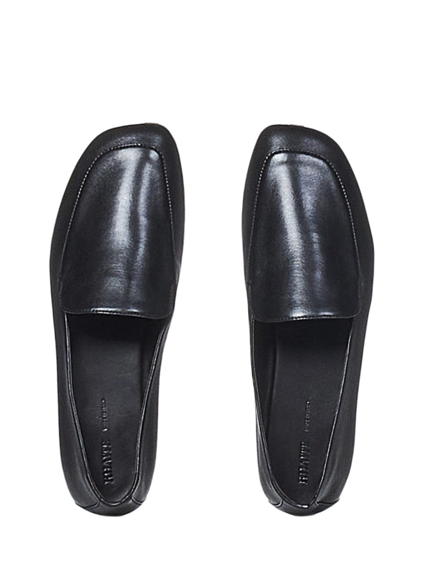 Khaite Black Lambskin Leather Loafers