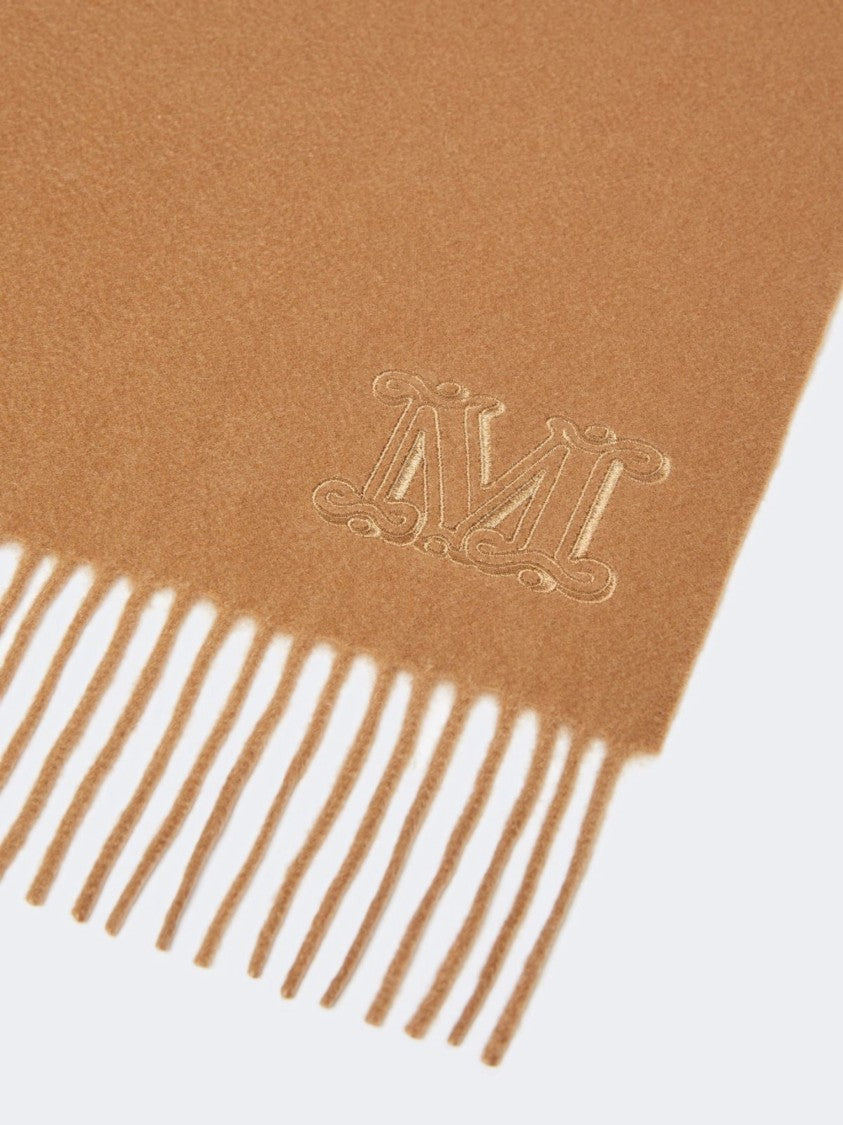 Max Mara Warm Camel Wsdalia Cashmere Fringed Scarf