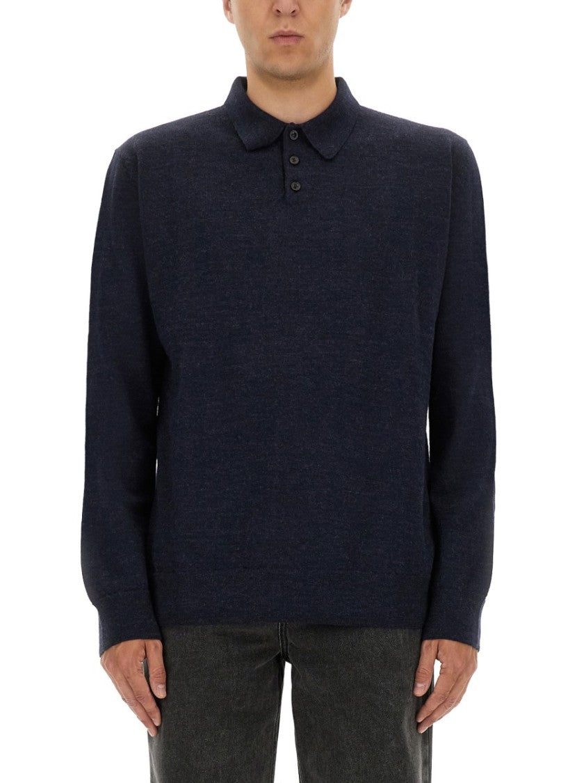 Maison Margiela Buttoned Collar Wool Polo
